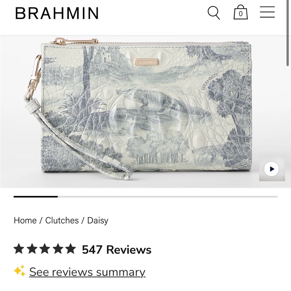 LIKE NEW 😍 Brahmin Cream & Gray  Wristlet Clutch